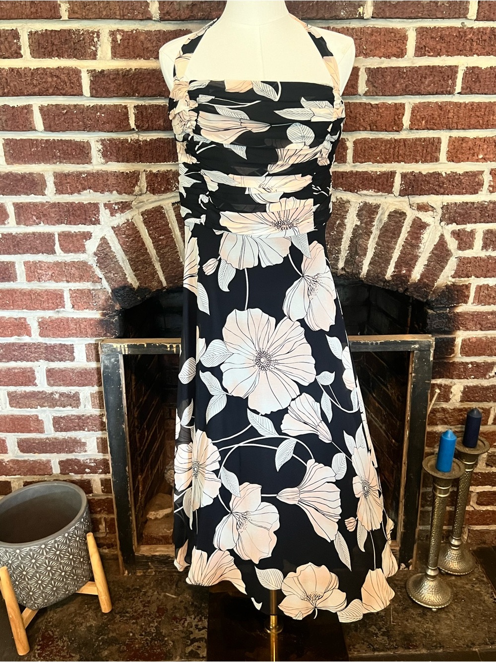 VINTAGE maggy london silk halter dress